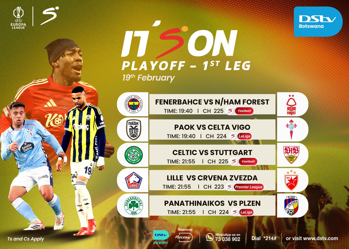 Mmata wee! bona jaaka re go tshweretse Wednesday hela o molemo, wena o tsamaya le team efe ha o di lebile? Subscribe today at bit.ly/4blXXie dial *214#, Whatsapp us on 73038902 or use the MyDStvApp. #DStvBw #ReOn
Regards