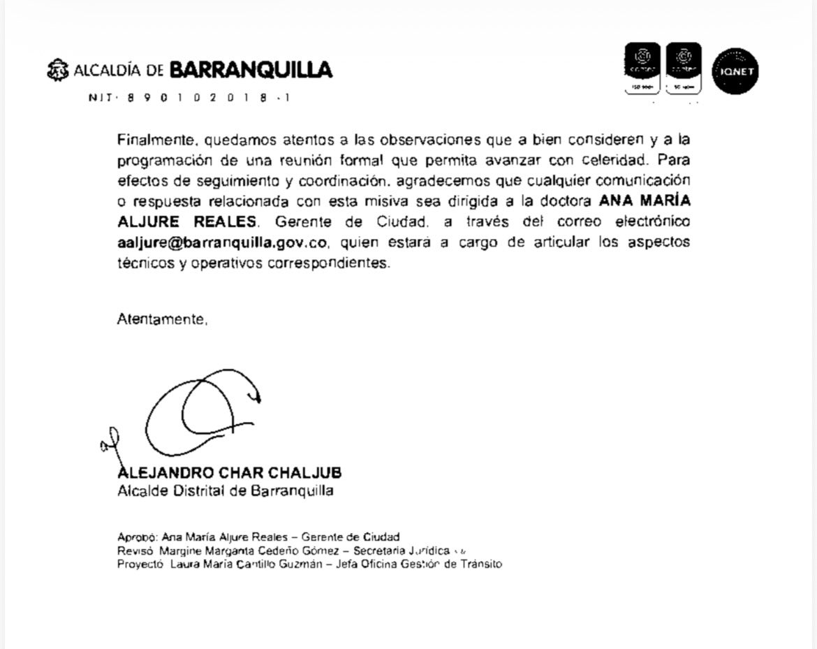 ✈️ PRIMICIA | BARRANQUILLA PIDE EL CONTROL DEL AEROPUERTO. 🚨

El alcalde <a href="/AlejandroChar/">Alejandro Char</a> envió carta formal a la <a href="/AerocivilCol/">Aeronáutica Civil</a> manifestando el interés del Distrito para operar, mantener y terminar las obras del Ernesto Cortissoz <a href="/AerBarranquilla/">Aeropuerto Barranquilla Ernesto Cortissoz</a>.

🏗️ El objetivo: Acabar con la