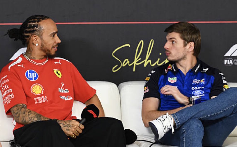 MV33Racing's tweet photo. Max Verstappen’s facial expression the moment Lewis tells him he’s dating the Kardashians https://t.co/tcaLfvQDTJ
