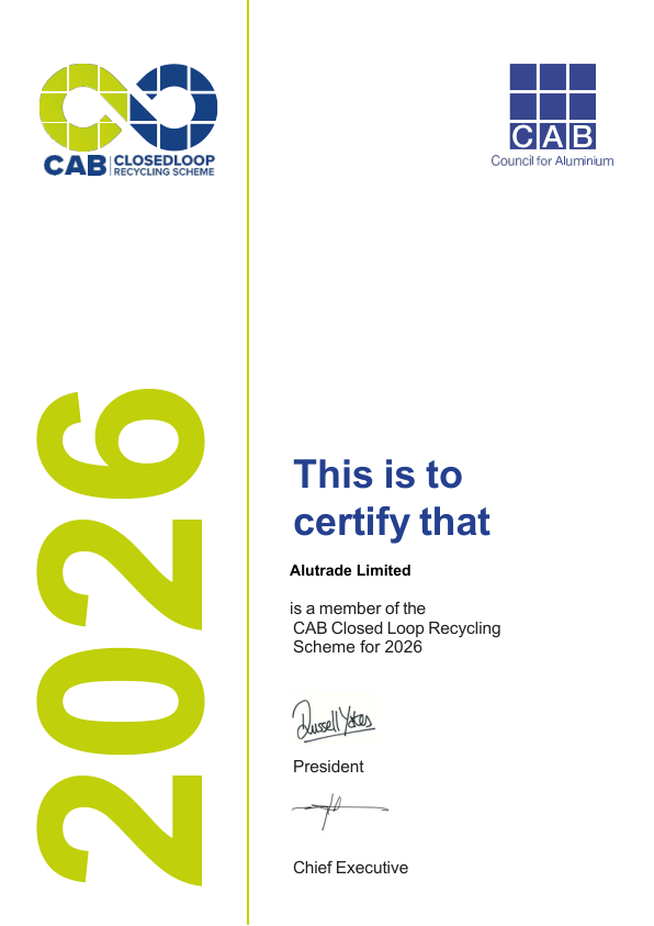 We are proud to be part of the <a href="/CABaluminium/">CAB</a>  Closed Loop Recycling Scheme. Successfully processing over 3500 tonnes through the scheme in 2025. #recycling #aluminium #closedloop