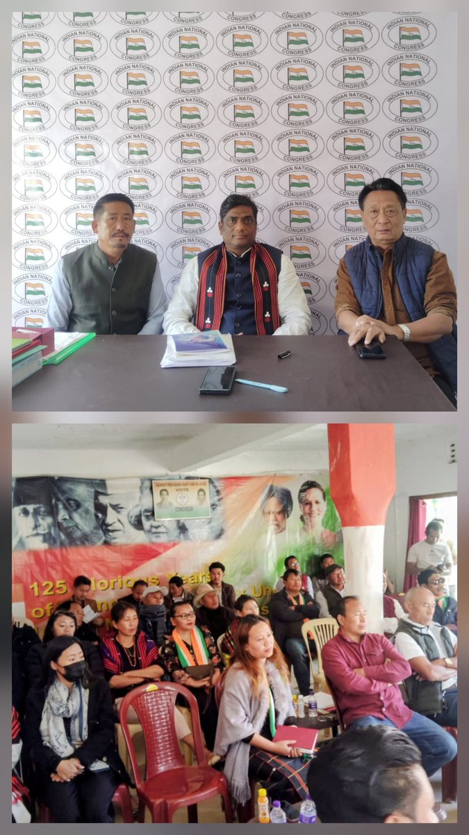 Today Addressed Press Conference and attended DCC Meeting for "Sangathan Srijjan Abhiyan" at  District Congress Bhawan,  Zunheboto,  Nagaland in the presence DCC President, PCC Observer, all Senior leaders, office Bearers, ACCC Presidents and Frontline  leaders of Zunheboto Dist.