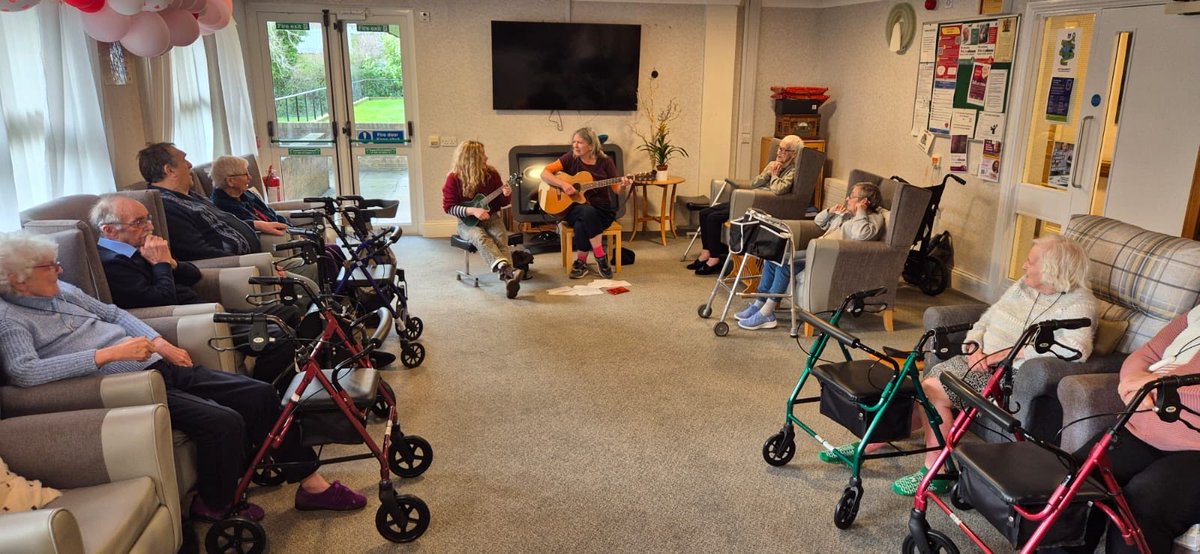 NConnieLewcock's tweet photo. What a great time we have had with liz and Nicky from @Newcastle_NHS music for the mind. Amazing therapy. Communities working together for the best outcomes for the adults of Newcastle #music #nhs #musictherapy https://t.co/Pu8byGMe2R