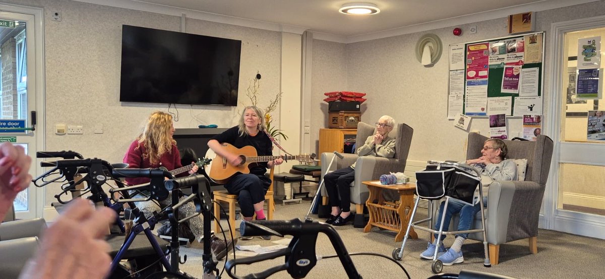 NConnieLewcock's tweet photo. What a great time we have had with liz and Nicky from @Newcastle_NHS music for the mind. Amazing therapy. Communities working together for the best outcomes for the adults of Newcastle #music #nhs #musictherapy https://t.co/Pu8byGMe2R