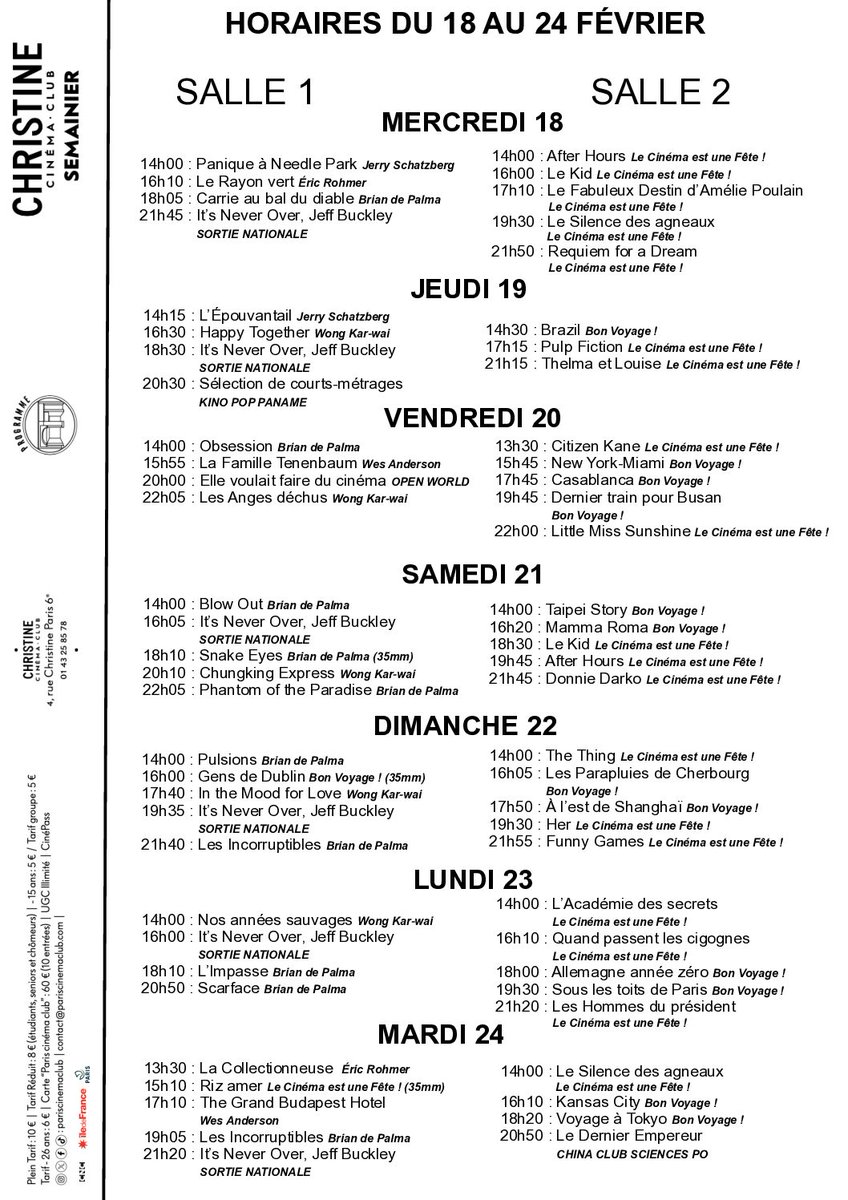 ParisCinemaClub's tweet photo. [Agenda] 🗓️
À l'affiche cette semaine notamment : IT'S NEVER OVER, JEFF BUCKLEY, le documentaire de #AmyBerg  sur le chanteur américain qui a marqué les années 90, malgré sa mort brutale à l'âge de 30 ans. 

🤟 Découvrez toute la programmation : https://t.co/8nPGJfsf4K https://t.co/ZlKwcTrEm0