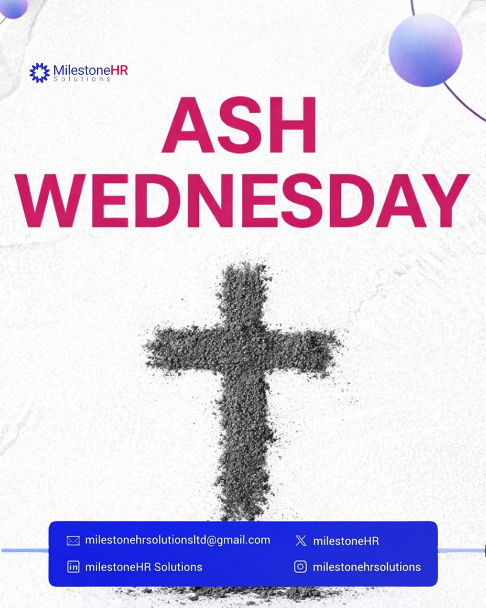 milestonehr's tweet photo. Ash Wednesday marks a season of reflection, renewal, and purpose.
May this season inspire clarity, compassion, and meaningful progress in all we do.
Peace, Love and Light. 🙏🏾 

#ashwednesday https://t.co/ZPWHvYsTW2