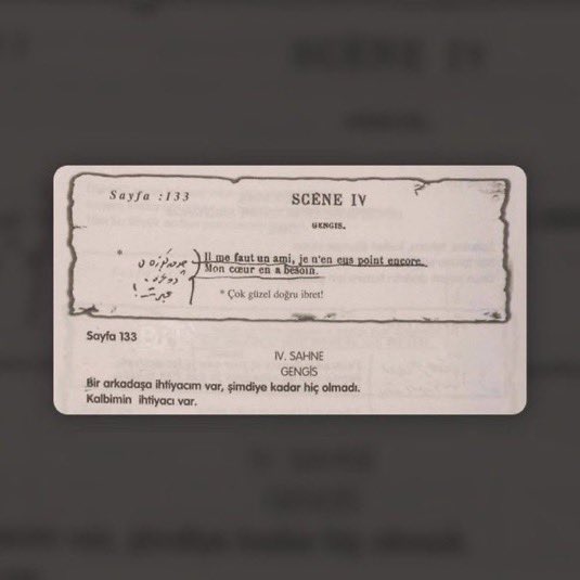 Atatürk’ün Voltaire okurken altını çizdiği not:

“Bir arkadaşa ihtiyacım var. Şimdiye kadar hiç olmadı. Kalbimin ihtiyacı var…”