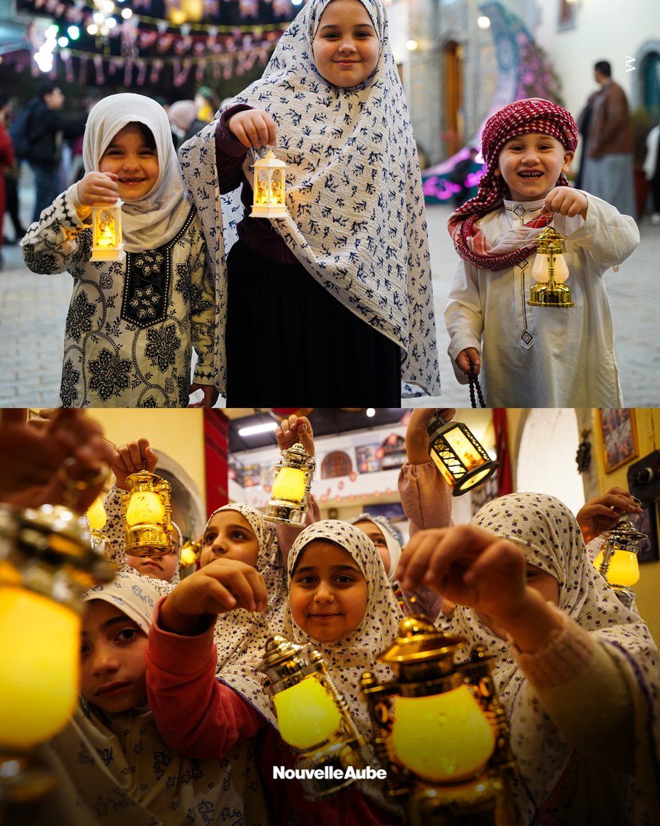 nouvelleaubefr's tweet image. Des enfants, tenant à la main des lanternes aux lumières colorées, ont déambulé dans les ruelles de #Mossoul, en #Irak, afin de célébrer dans une atmosphère festive et empreinte de spiritualité le début du mois sacré du #Ramadan.