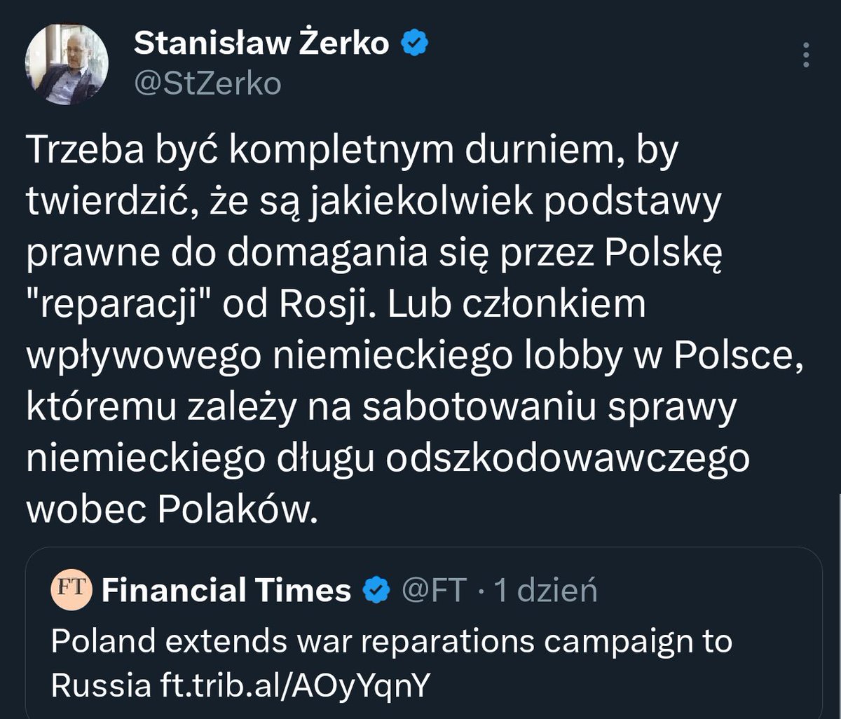 Uderz w stół.

Onuce się odezwą.

Wielcy kurwa mać patrioci, którzy srają po gaciach na samą myśl żeby zacząć batalię z ruskimi o należny nam hajs.
