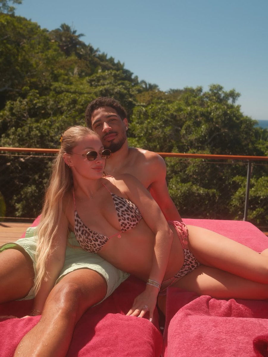 AthleteVanity's tweet image. Tyrese Haliburton and his fiancée, Jade Jones