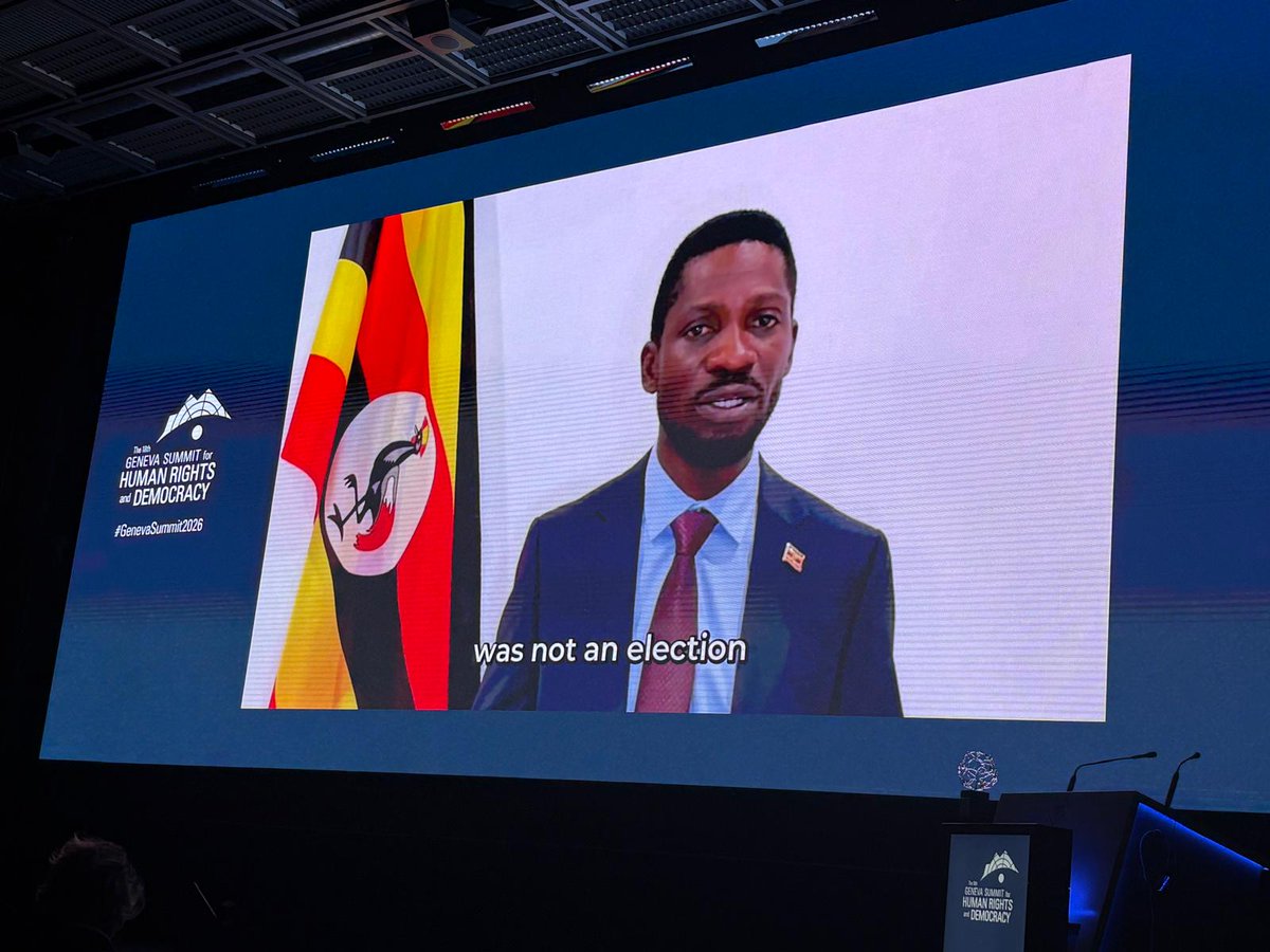 Ugandan opposition leader and 2026 presidential candidate <a href="/HEBobiwine/">BOBI WINE</a> now addresses #GenevaSummit2026 by video.

He will testify to the political persecution he has endured for challenging the current regime.

WATCH LIVE: youtube.com/watch?v=oqTES6…