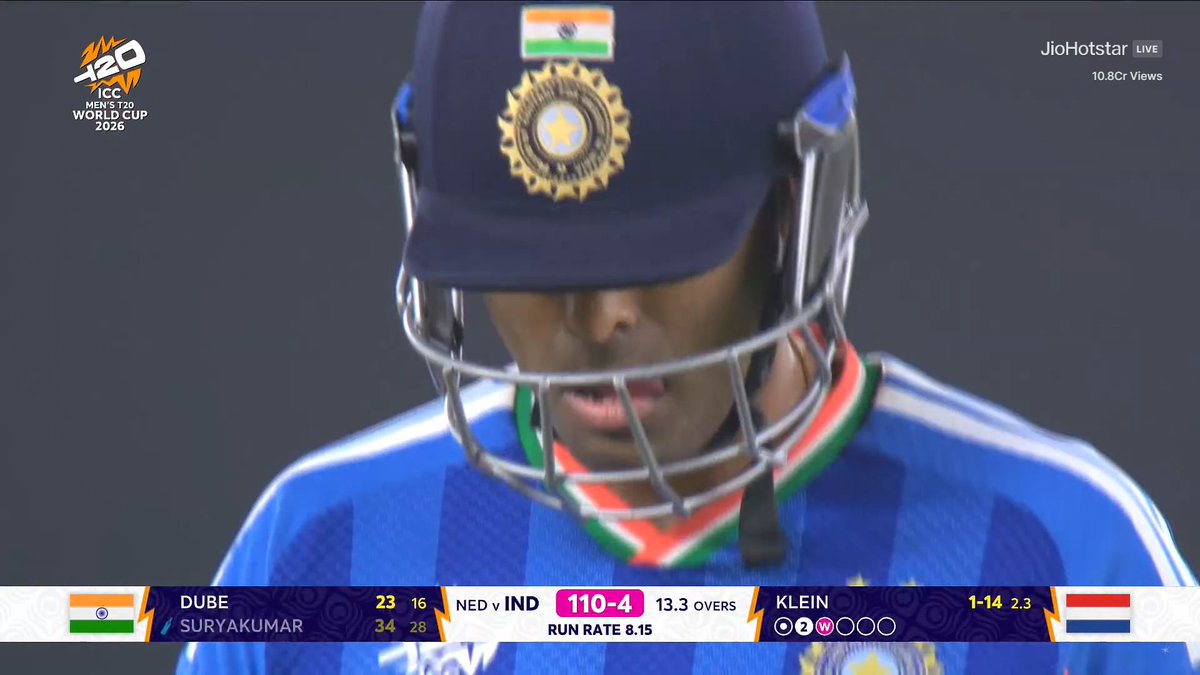 SKY gone
110/4
#indvsNed #T20WorldCup