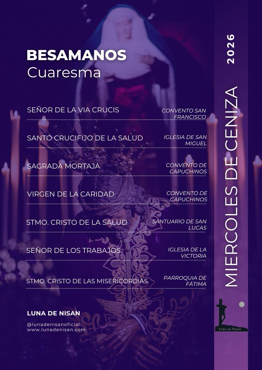 Estos son los Besamanos y Besapiés de hoy #MiercolesDeCeniza en #Jerez