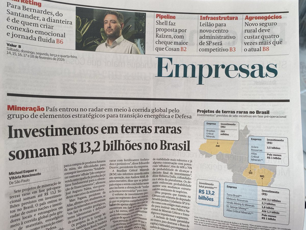 SamCowie84's tweet photo. Rare earth mining investments in Brazil. Massive opportunity or just another hype? Perhaps a bit of both… https://t.co/z38opFCIx8