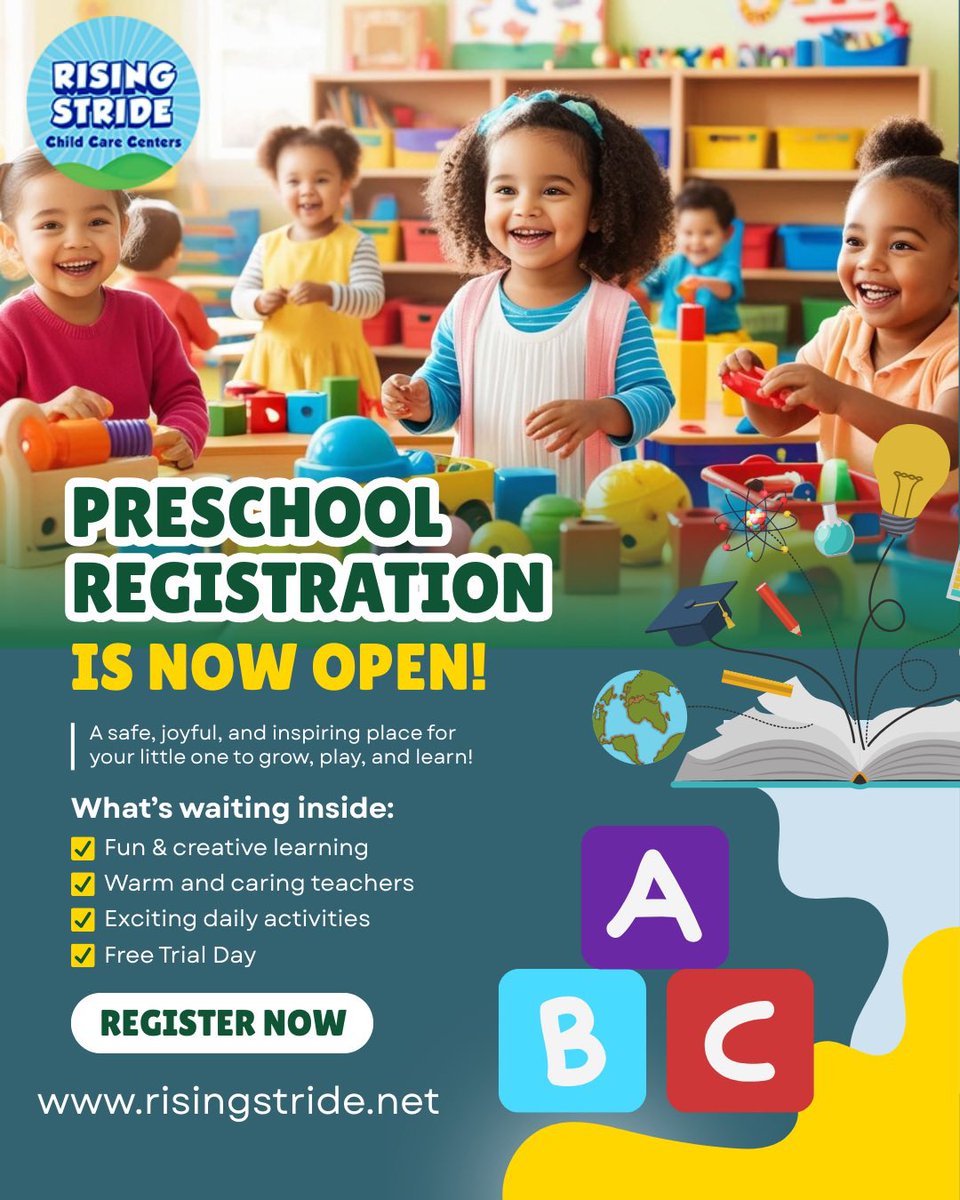 At Rising Stride we are inspiring young minds to reach for the stars! Enroll today. Limited spots available. Visit us at: risingstride.net  #childcare #childcarecenter #preschool #learning #learnandgrow #delcopa