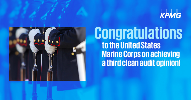 DeFeliceAllison's tweet photo. Congratulations to the USMC on its third consecutive clean audit. With the Secretary of War requiring all DoW agencies to achieve clean audits by 2028, now is the time to act. Learn how KPMG can help your agency get audit‑ready. https://t.co/eqwH2T39gD https://t.co/ohSMgkPNGg