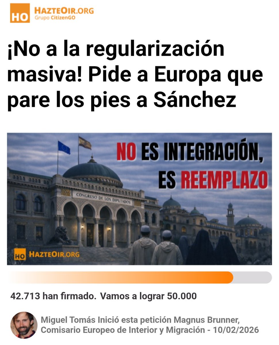⚠️ ALERTA: ¡TENEMOS QUE PARARLO!

¡No son 500K, podrían ser 2 o 3 millones los que Sánchez quiere regularizar!

🥀 Sánchez sabe que el pueblo español no le va a votar y ha activado un plan desesperado para mantenerse en el poder: una regularización masiva por Real Decreto, sin