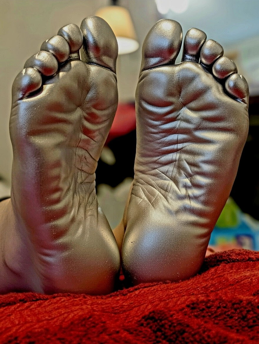 Ericajoy721's tweet image. Silver chrome wrinkles for Wednesday! #wednesdaymotivation #feet #wrinkles