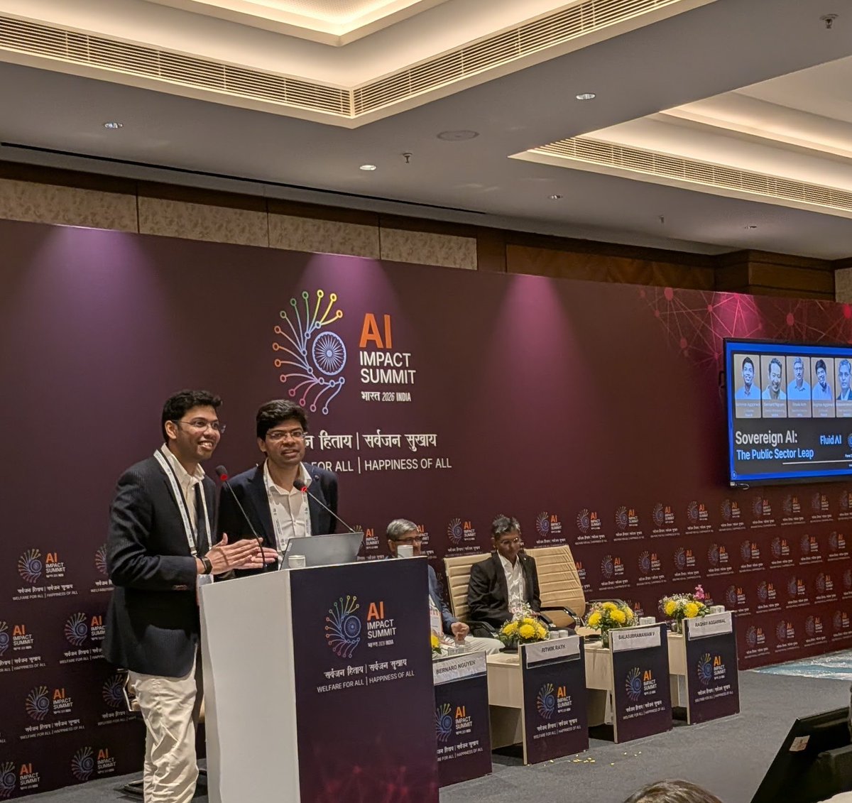 fluidAI1's tweet photo. Great energy at #IndiaAIImpactSummit2026 🇮🇳
Where we hosted our Panel "Beyond the Cloud: The Sovereign AI Moment"!
Epic panel with @nvidia, @HPCL, @NABARDOnline + our Founders!
Grateful for the conversations and the momentum.
#FluidAI #IndiaAISummit2026 #SovereignAI #AISummit https://t.co/JqzxmuGPSw