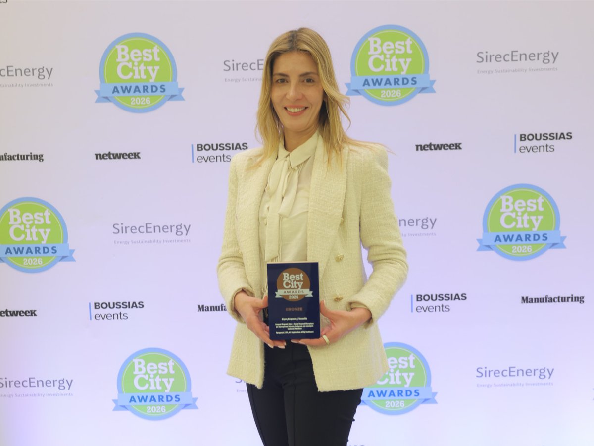 NovoVille's tweet photo. Congratulations to the Municipality of Elliniko–Argyroupoli 🥇 for digitally transforming Municipal Police, and to the Municipality of Kifissia 🥉 for improving citizen services, parking &amp; school operations. Proud to support real smart city impact. #BestCityAwards2026 #Novoville https://t.co/E3DNEq222t