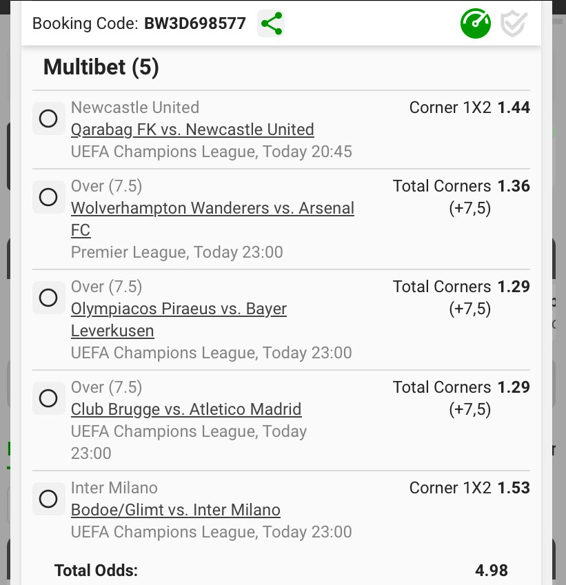 Benbaronk's tweet photo. Betway - Corners 
4.98 Odds
All the best 👌🏾 https://t.co/hRTHb4VgCM