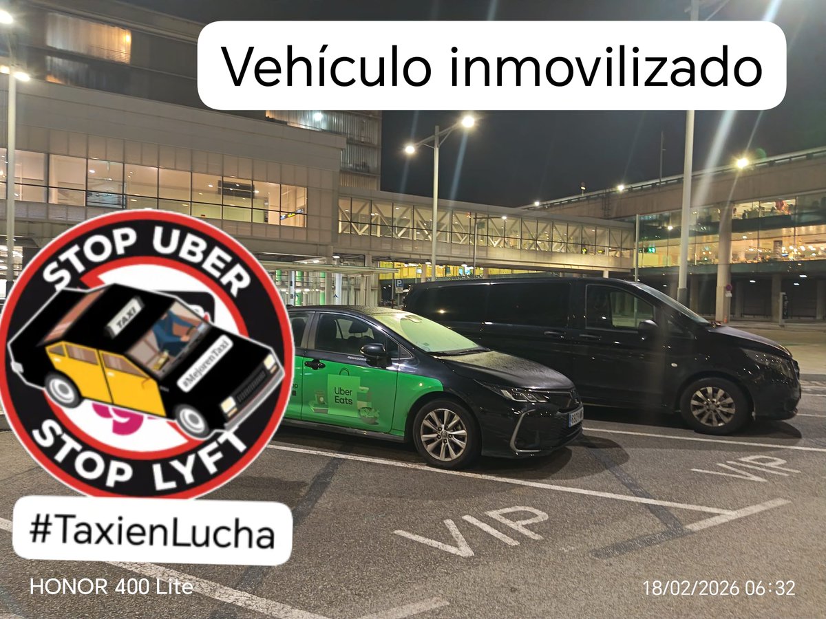 Ya estamos llorando, mejor cumplir la ley #VTC #VtcNoesTaxi 
Vehículo inmovilizado #Uber por no tener, Licencia Urbana Barcelona. Aeropuerto Josep Prat