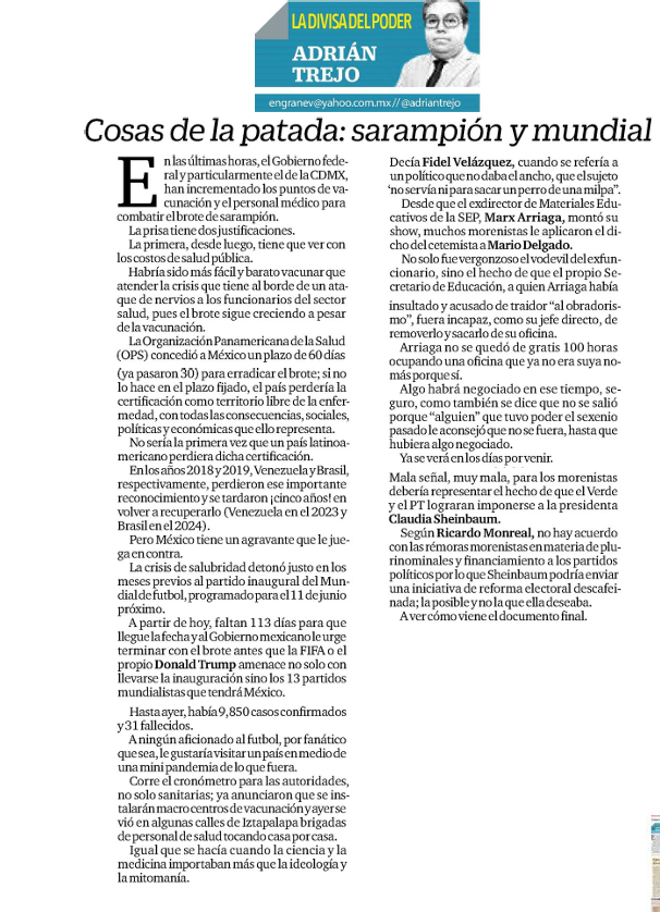 FelipeLeonLopez's tweet photo. Cosas de la patada, sarampión y mundial @adriantrejo https://t.co/XgAi0cjJdG