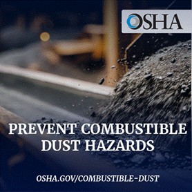 Combustible dust is a serious workplace hazard. Materials like grain and sugar can become explosive when finely ground. 

✅ Regular cleaning and controlling ignition sources can help protect your employees. Find more resources here: osha.gov/combustible-du…