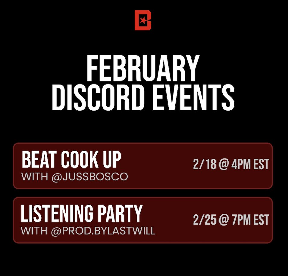 #BeatStars Community, we have a Discord event TODAY! You won't want to miss it😀

Join Discord: discord.com/invite/beatsta…