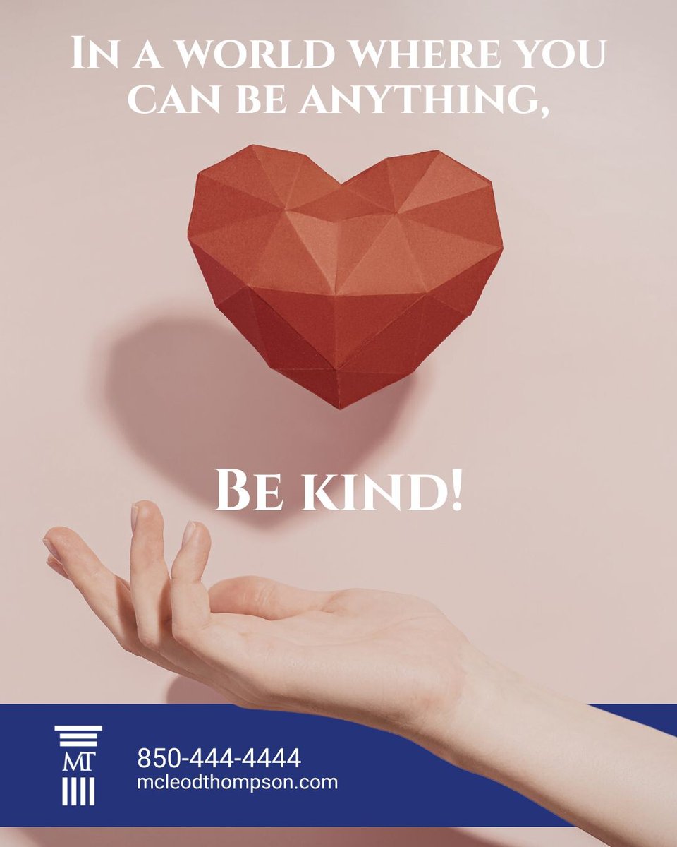 MMRTLAW's tweet image. Spreading a little extra love this month! We're constantly inspired by the good in our community. Tell us about a recent act of kindness you've witnessed or received in Pensacola. 

Let's see some positivity in a reply! 

#McLeodAndThompson #PensacolaKindness #SpreadKindness