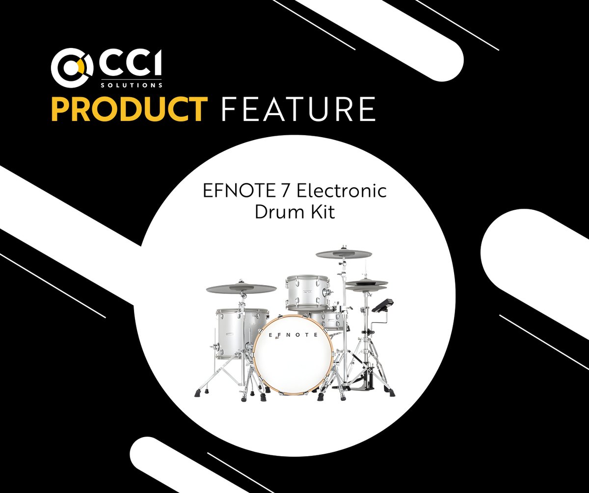 ccisolutions's tweet photo. Featured Product 🥁
The @efnoteinc 7 delivers full-scale shells, natural dynamics, and realistic sound — bringing the feel of acoustic drums into a modern electronic kit.

Questions? We’re happy to help.
👉 Shop here: https://t.co/wt224mcGUg

#EFNOTE #ElectronicDrums #AVL https://t.co/6RudFPoy7c
