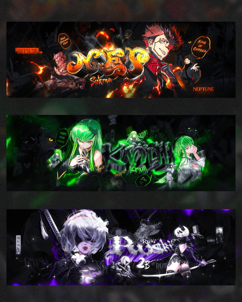 ZennyDzns's tweet photo. Recent Header 
Commission ✉️ Open 
10% OFF on 1st order. 
#animeheader #header https://t.co/COiAwNXQnO