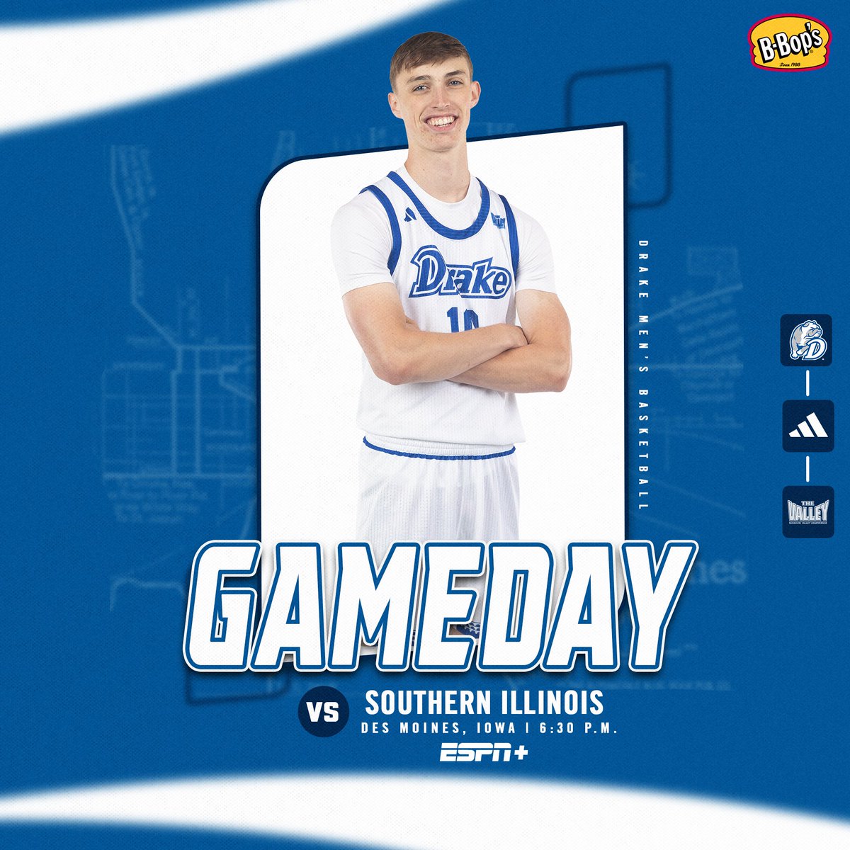 𝙄𝙏'𝙎 𝙂𝘼𝙈𝙀𝘿𝘼𝙔

🆚 <a href="/SIU_Basketball/">Saluki Basketball</a> 
⏰ 6:30 pm
🏟️ Knapp Center
📍 Des Moines, Iowa
📺 bit.ly/4c1zxxH
📻 bit.ly/4oOnJBY
🎟️ bit.ly/46gpGQV
📊 bit.ly/4rWQbTW

#DSMHometownTeam l <a href="/bbopsburgers/">B-Bop's 🍔</a>