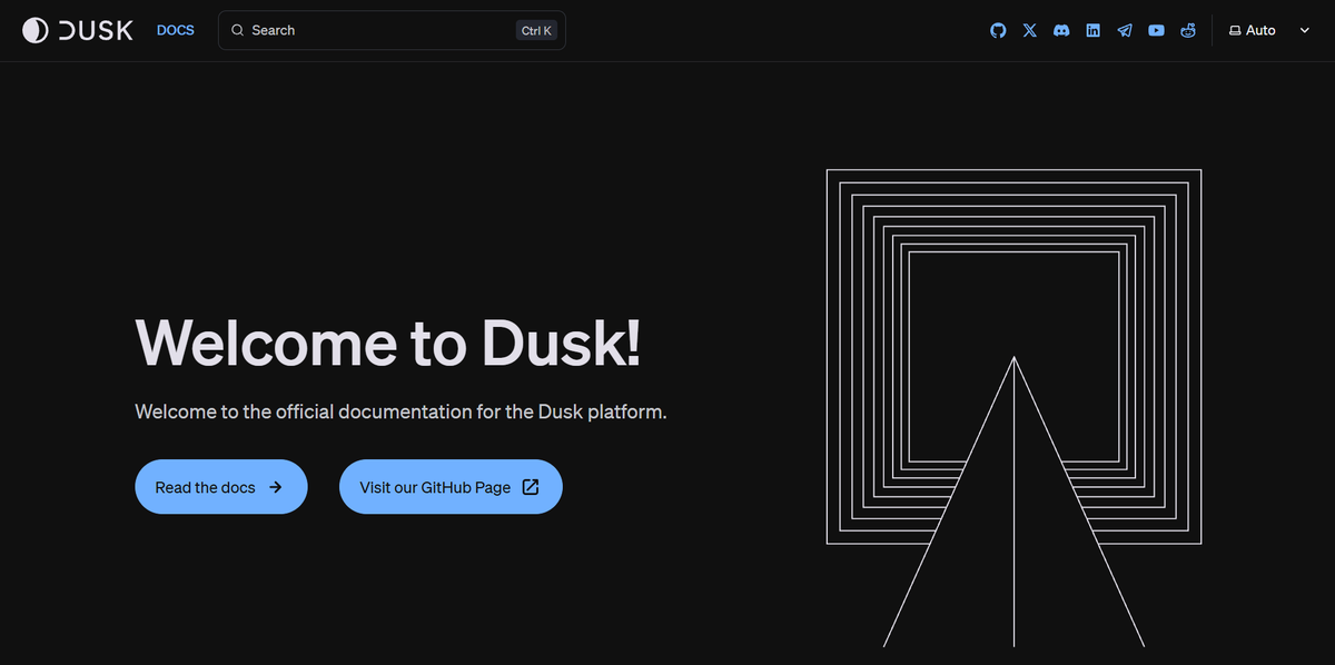 DuskFoundation's tweet photo. We've completely overhauled our documentation.

Cleaner content. Simplified guides. Better UI. Easier to navigate.

Whether you're a developer, node operator, or just getting started, everything is now easier to follow.

Explore ↓ https://t.co/XtMiLwFlX3