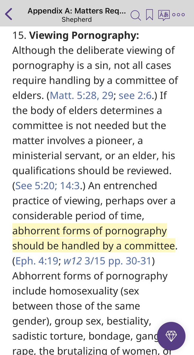 pimitopomo's tweet photo. Interesting wording.
Public:
“Some consider soft porn less offensive…”
Internal elder manual:
“Abhorrent forms of pornography” = judicial case.
So “some” clearly includes the organization itself.
But that nuance isn’t spelled out in the study edition.
#exjw #ttatt #watchtower https://t.co/Pf1KVlscHF