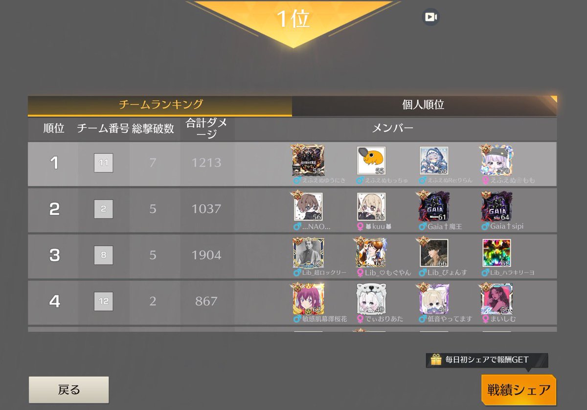 しゅう SQ Room

23:30🥇
ゆうにき
もっちゅ
りらん
もも