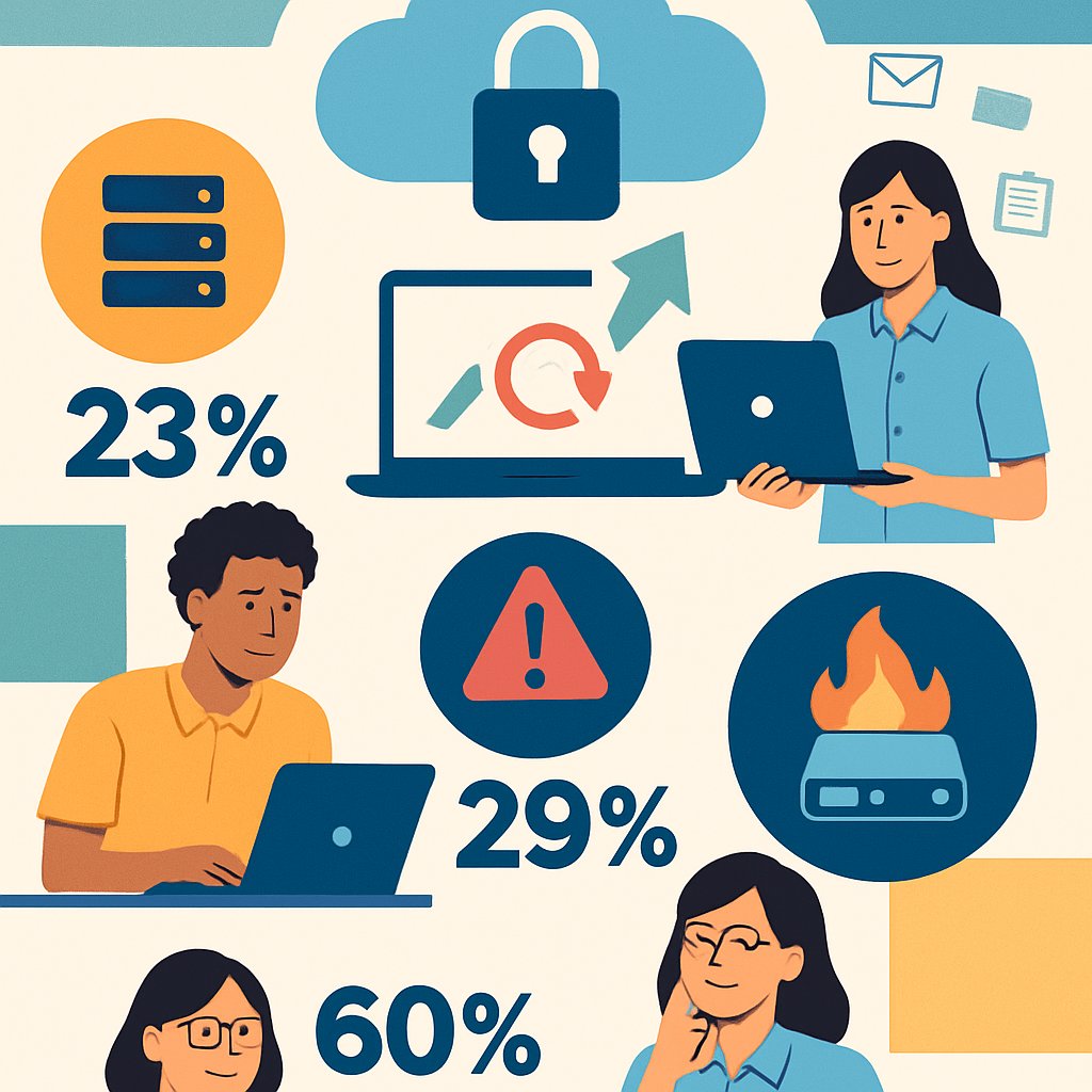 Did you know that up to 70% of small businesses don't back up their data? Don't let your business become a statistic! Our automatic backups keep your website, email and databases safe. #DataBackup #SmallBusinessTips