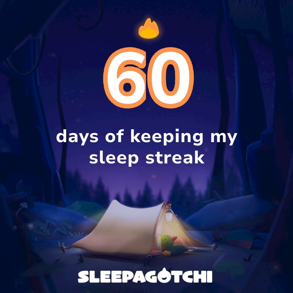 Got a sleep streak and vSLEEP!
Join me on Sleepagotchi.
sleepagotchi.com