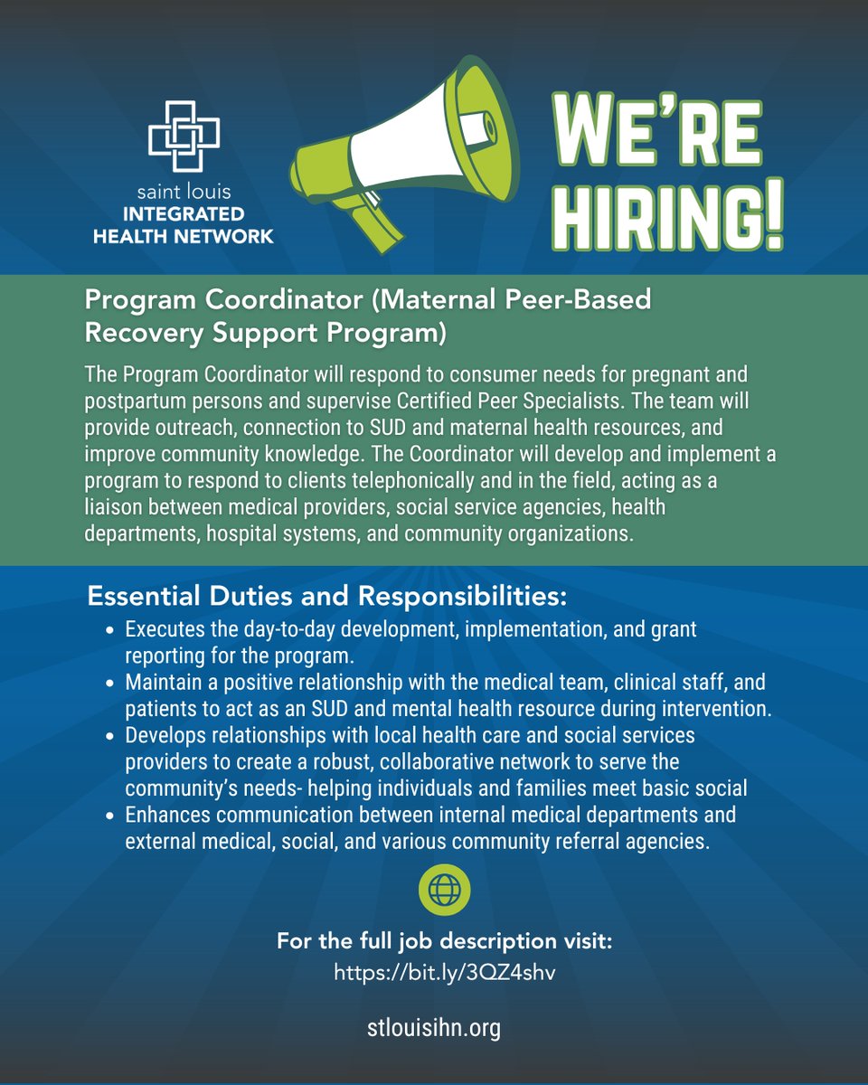 STL_IHN's tweet photo. 📢 IHN is hiring a Program Coordinator!

To see the full job listing as well as all opportunities at IHN, please visit https://t.co/nsvNDBTpzp.

If you are unable to apply online, email hr@stlouisihn.org.
 
#ProgramCoordinator #IHNCommunity #Community #HealthCare #Employment https://t.co/UNk82JJ6GS
