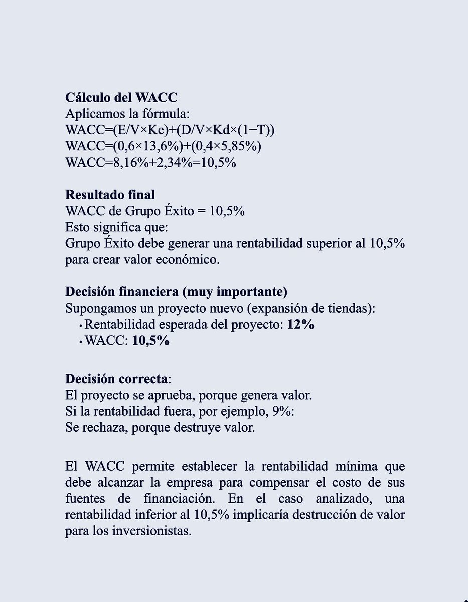 El número que decide si tu negocio crea valor: WACC explicado fácil📝📉📌