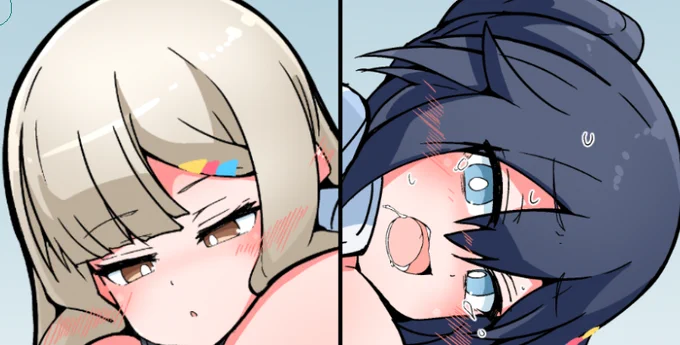 ご依頼で明瑠ちゃんと紬ちゃん描いたから渋とフォェンボにぶん投げといただよ(:3_ヽ)_
