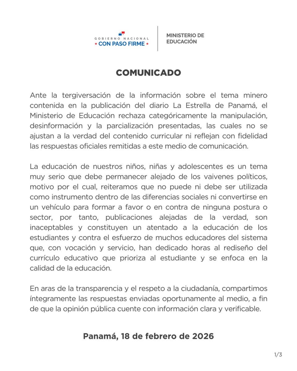 Ministerio de Educación de Panamá tweet media