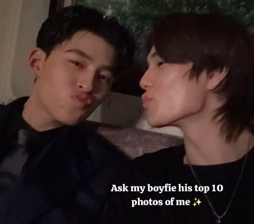 CJoveraga's tweet photo. pondphuwin three tweets au ; pacar rese

met and meng join the trend! 'ask my boyfie his top 10 photos of me' https://t.co/jzwNCnM1ca