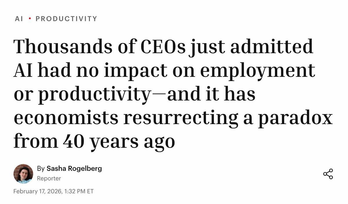 Mayhem4Markets's tweet image. Uh oh. 🫠

"A study published this month by the National Bureau of Economic Research found that among 6,000 CEOs, chief financial officers, and other executives from firms who responded to various business outlook surveys in the U.S., U.K., Germany, and Australia, the vast