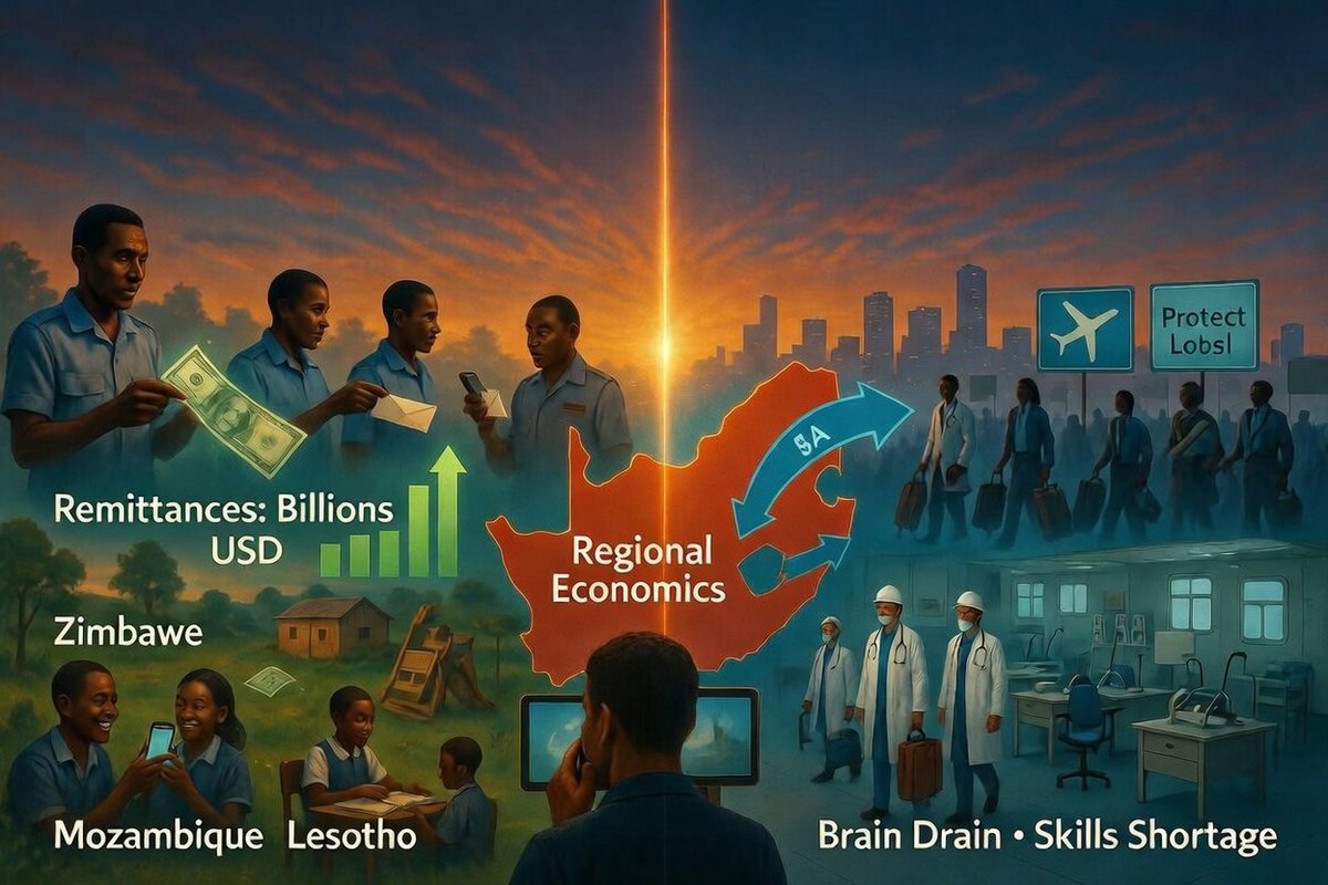 Migrant worker sending money home from South Africa