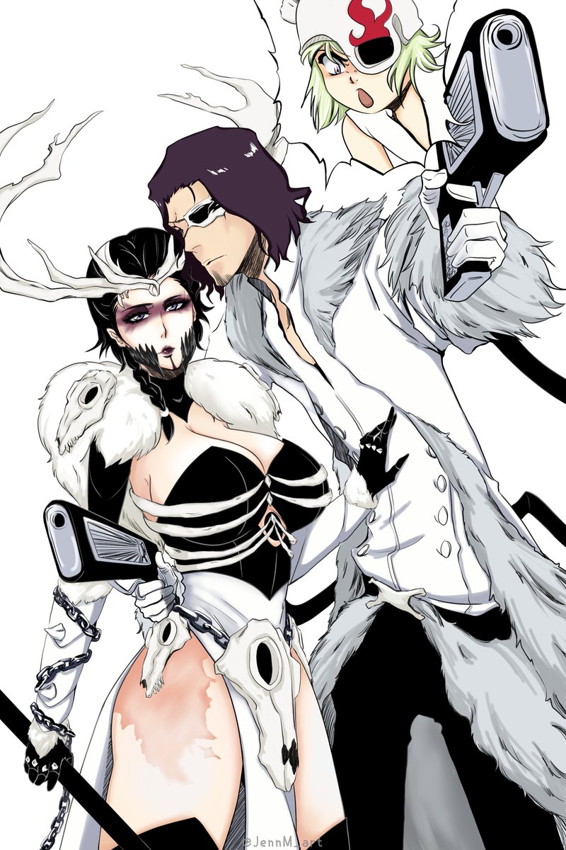 Ace_Kitten's tweet photo. Another amazing piece done by the first artist who drew them has done another piece . Thank you @JennM_art 💜

Wonder what Lilynette is scolding Starrk for 🤔

#BLEACH #BleachTYBW #bleachoc #coyotestarrk #starrk #lilynettegingerback #lilynette #stark #Ocxcanon #coylah https://t.co/cSCj9vDFmC