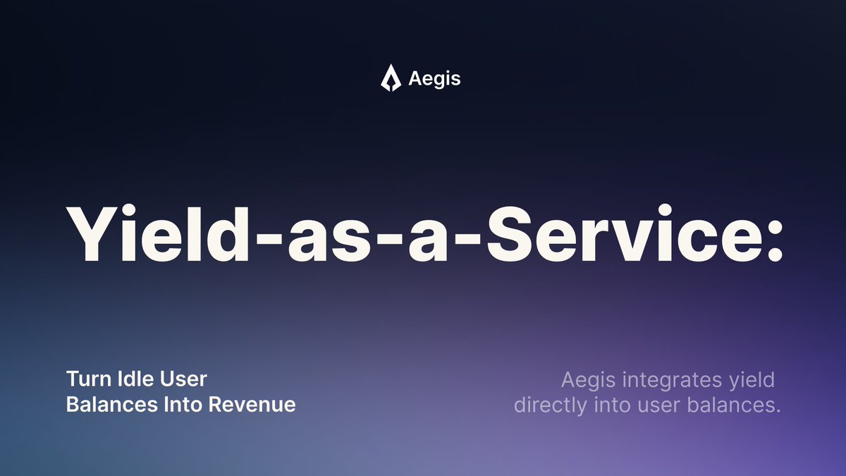 aegis_im's tweet photo. 1/ Introducing: Yield-as-a-Service.

A new way for your users to earn yield directly on stablecoin balances without you having to build the infrastructure from scratch. https://t.co/Imby97K0CI