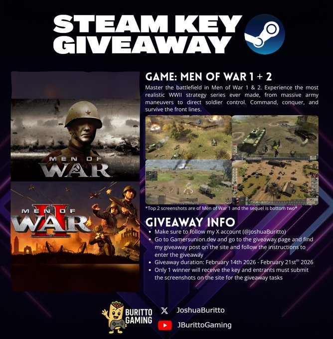 JoshuaBuritto's tweet photo. Current Giveaway going on my account right now
Dirt Showdown: https://t.co/Bm0UHpOSTP
Men of War 1 & 2: https://t.co/VLbzN9JE2a
#giveaway #steam #pcgaming #dirtshowdown #steamkey #menofwar #steamgiveaway https://t.co/cIVbjFng5e