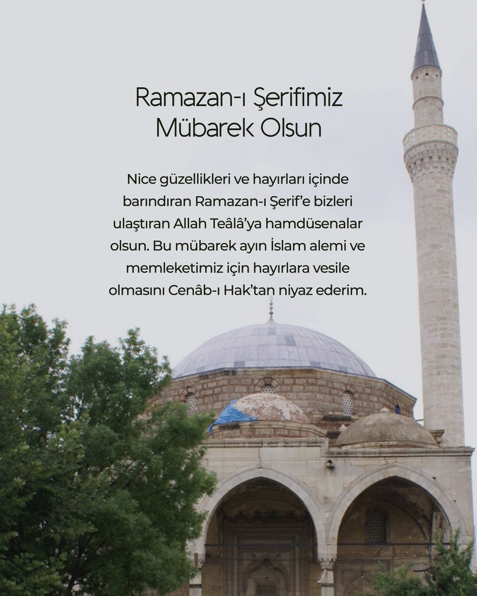 Ramazan-ı Şerifimiz Mübarek Olsun.

Nice güzellikleri ve hayırları içinde barındıran Ramazan-ı Şerif’e bizleri ulaştıran Allah Teâlâ’ya hamdüsenalar olsun. Bu mübarek ayın İslam alemi ve memleketimiz için hayırlara vesile olmasını Cenâb-ı Hak’tan niyaz ederim.