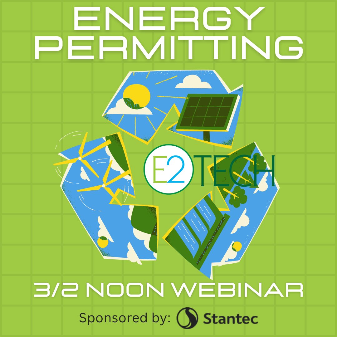Join us on 3/2 at noon for a discussion of the challenges of permitting energy projects and opportunities for improvement with <a href="/maine_dep/">Maine DEP</a>'s Rob Wood, <a href="/Stantec/">Stantec</a>'s Eben Baker, <a href="/PretiFlaherty/">PretiFlaherty</a>'s Jeff Thaler, and Representative Chris Kessler e2tech.org/events/energy-…