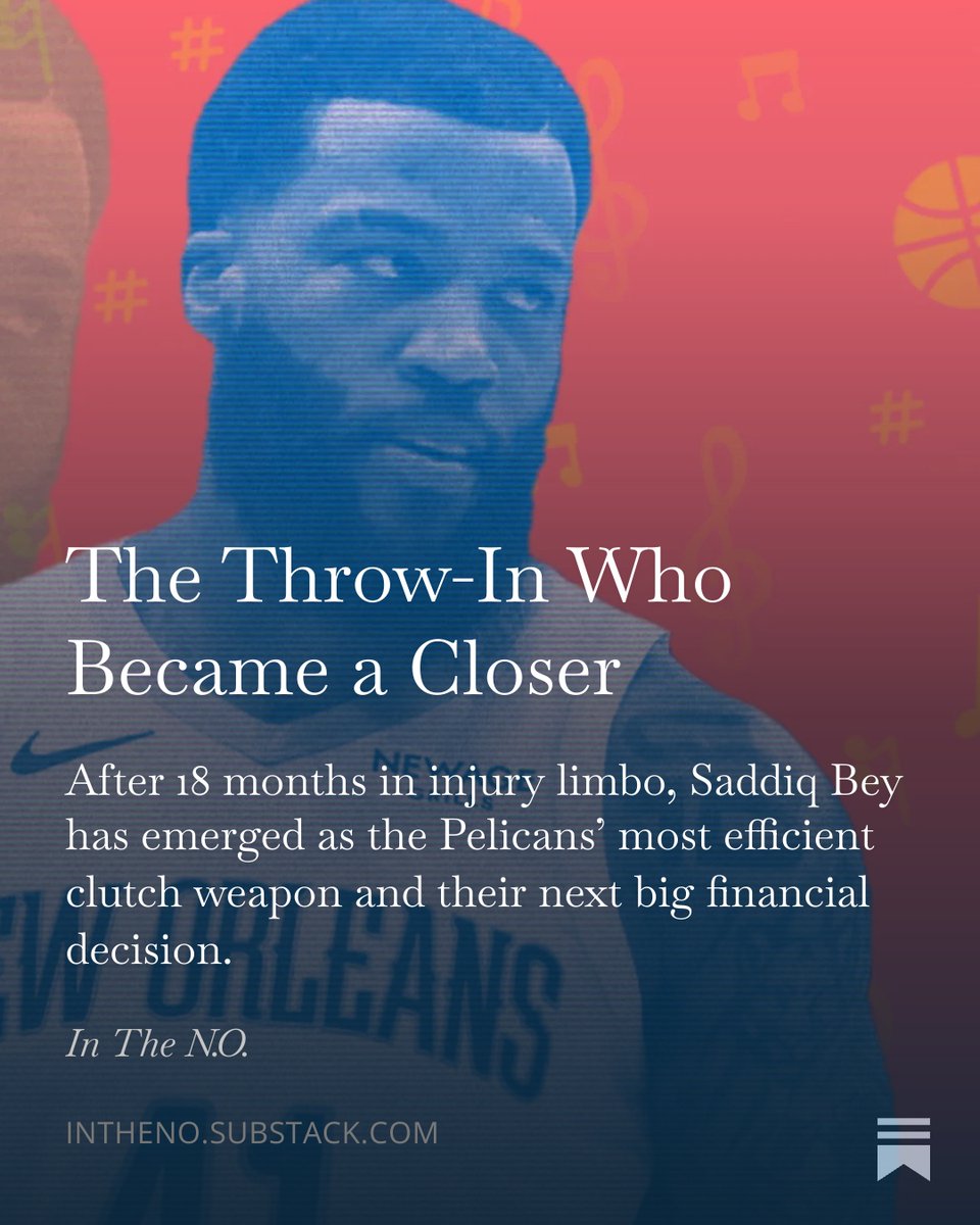 From trade throw-in to the NBA’s most efficient closer. Saddiq Bey is shooting a staggering 72.2% in the clutch in 2026. The Pelicans have found a keeper and he's earning every bit of his next payday. My feature on Saddiq Bey:
